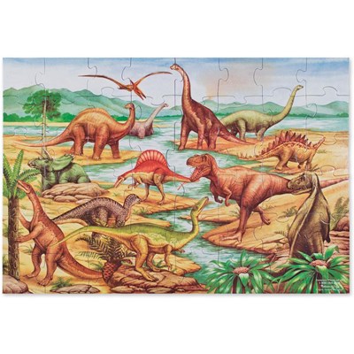 Gulvpuslespil med Dinosaurer, 48 brikker