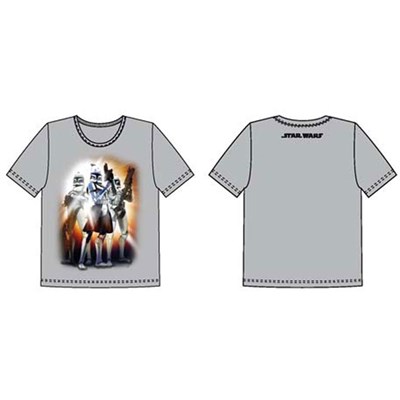 Star Wars T-Shirt, Lys grå m/kort ærme
