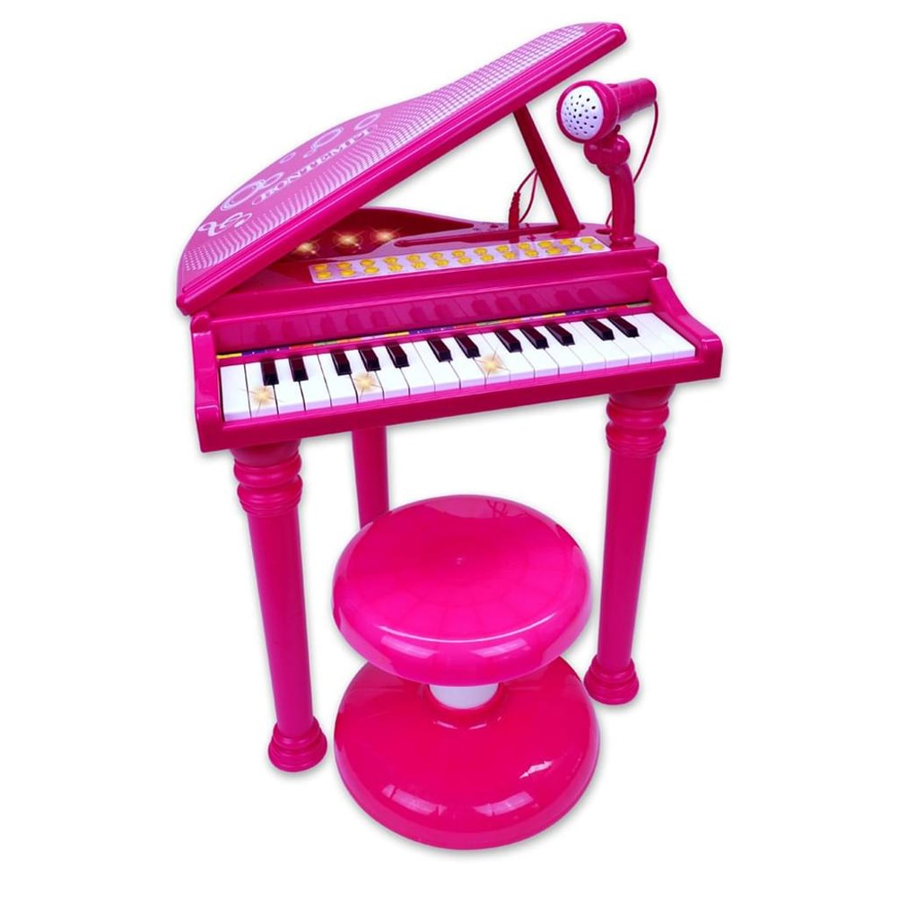 Elektronisk Klaver m. Mikrofon pink