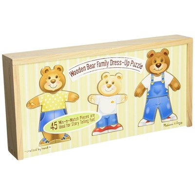 Udklædningspuslespil - familien bjørn