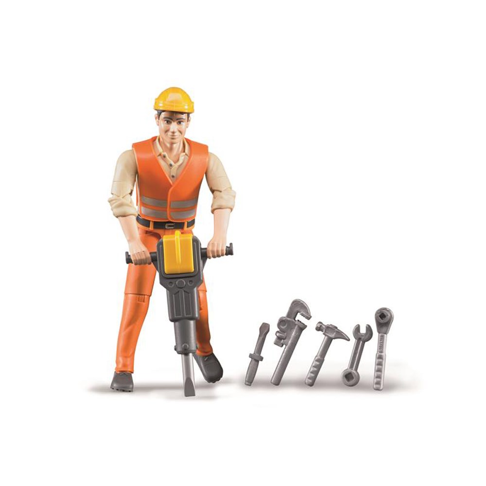 Construction worker with accessories
