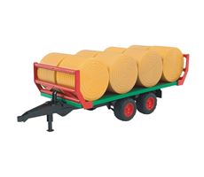 Bale transport trailer and 8 round bales