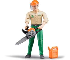 Forestry worker with accessories