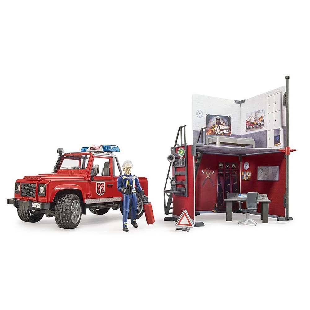Fire station with Land Rover Defender