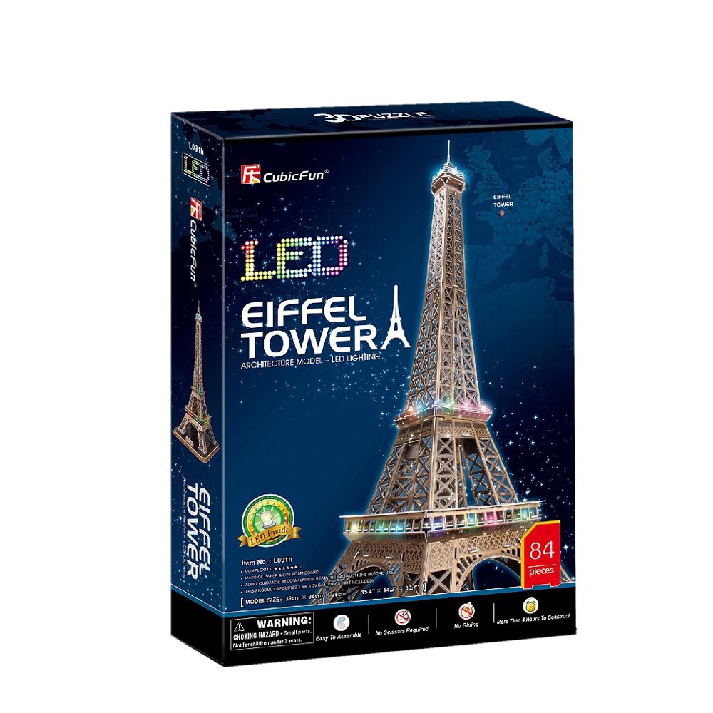 3D Puzzle Eiffeltårnet med LED