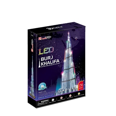 3D Puzzle Burj Khalifa med LED