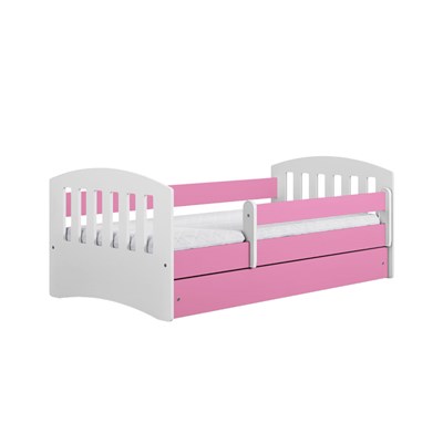 Junior sänky laatikoilla ja patjalla Pinkki