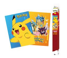Pokemon Plakat Sæt 52x38 cm